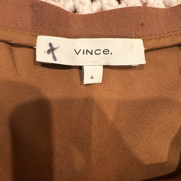 NWT WOMENS VINCE Pecan $195 Brown Swing Linen Blend Shorts *Size 6 - Picture 3 of 12